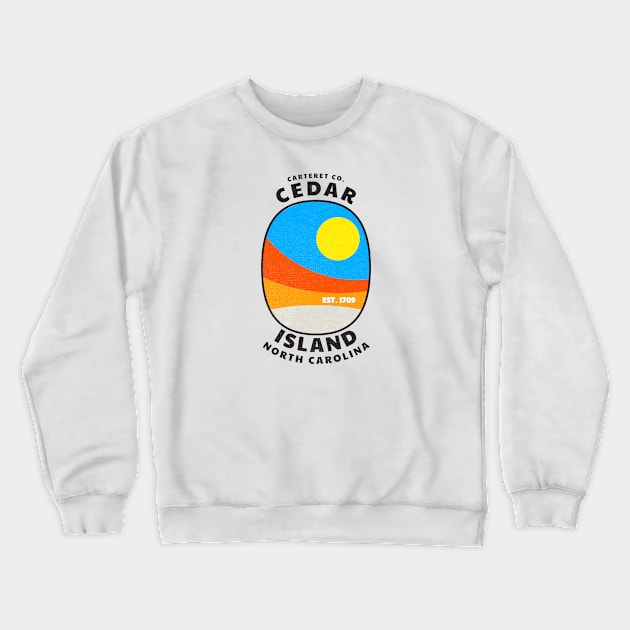 Cedar Island, NC Summertime Vacationing Abstract Sunrise Crewneck Sweatshirt by Contentarama